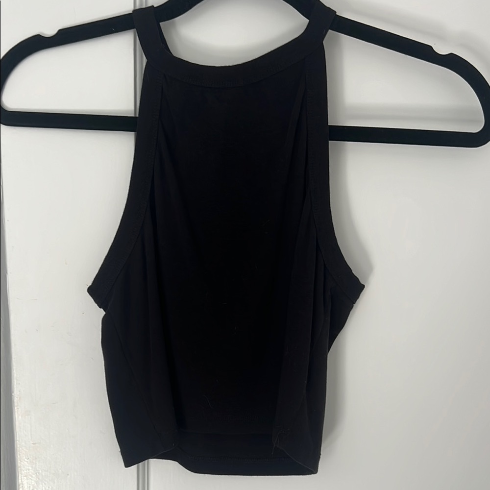 Heart Hips Black Fitted Crop Tank Top